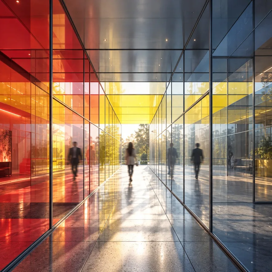 La exposición como experiencia de color y recorrido. Visualización arquitectónica.