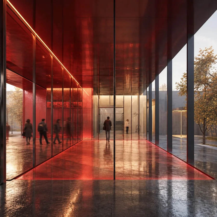 Transparencia, filtros y profundidad de la envolvente. Visualización arquitectónica.
